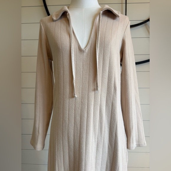 FREE PEOPLE Boho Lazy Days Body-con Maxi Dress in Creamy Cotton Spandex Rib Knit - Picture 6 of 13
